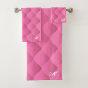 Luxury Soft Pink Monogrammed Customize Bath Towel Set