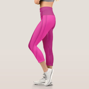 Luxury Soft Pink Wave Capri Leggings