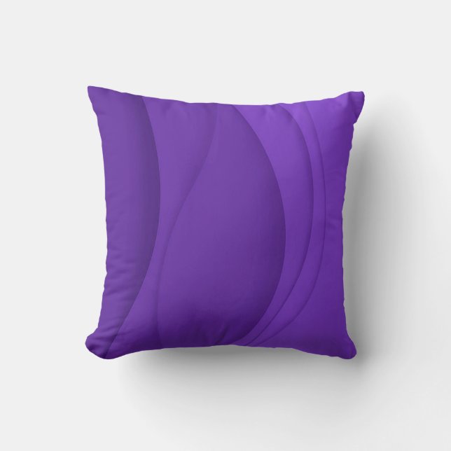Luxury Soft Purple Wave Throw Pillow (Front)