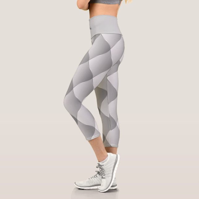 Luxury Soft Silver Capri Leggings (Left)
