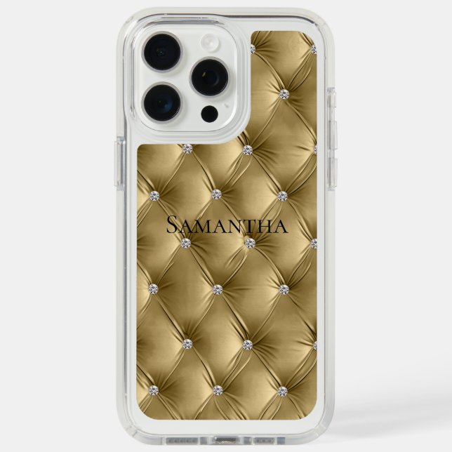 Luxury Soft Warm Gold Faux Velvet  Speck iPhone Case (Front (White Titanium))