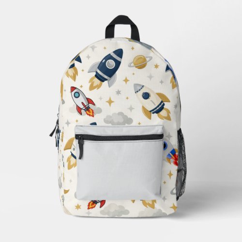 Luxury Space Rocket Kids Backpack Pattern