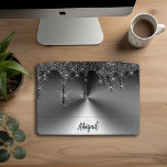 Luxury Sparkle Black Dripping Glitter Personalized<br><div class="desc">Beautiful Luxury Sparkle Black Dripping Glitter With Brushed Metal Texture Design Personalized iPad Pro Cover</div>