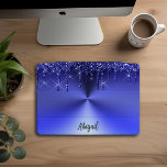 Luxury Sparkle Blue Dripping Glitter Personalized iPad Pro Cover<br><div class="desc">Beautiful Luxury Sparkle Blue Dripping Glitter With Brushed Metal Texture Design Personalized iPad Pro Cover</div>