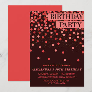 Luxury Sparkle Glitter Confetti 59th birthday Invitation