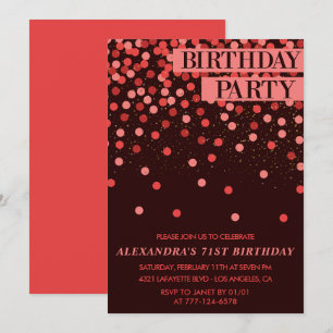 Luxury Sparkle Glitter Confetti 71st birthday Invitation