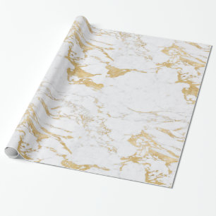 Luxury Sparkle Gold Foil Marble Wrapping Paper