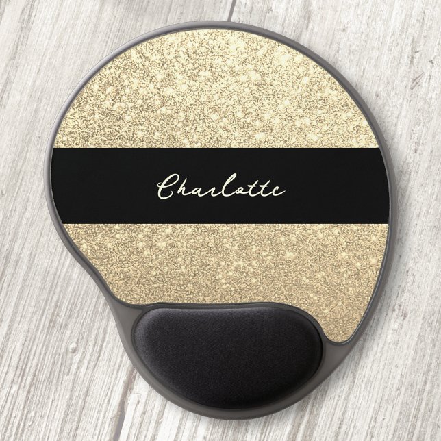 Luxury Sparkle Gold Glitter Name Gel Mouse Pad (Creator Uploaded)