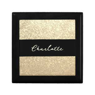 Luxury Sparkle Gold Glitter Name Gift Box