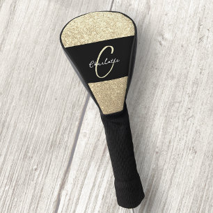 Luxury Sparkle Gold Glitter Name Golf Head Cover