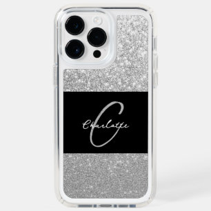 Luxury Sparkle Silver Glitter Name Speck iPhone 14 Pro Max Case