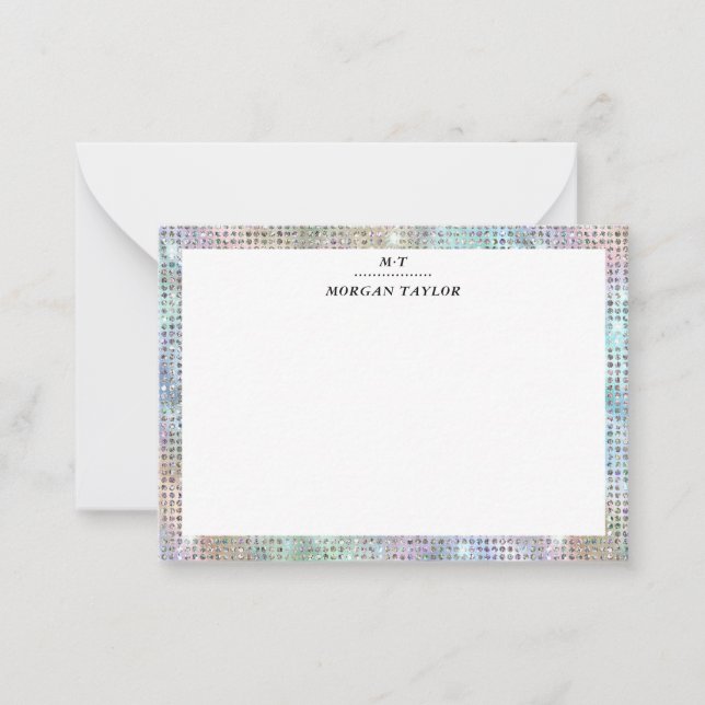 Luxury Sparkles Personalized Note Cards (Front)