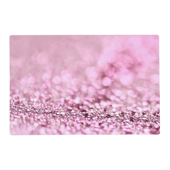 Luxury Sparkling Pink Rose Gold Glitter Placemat (Front)