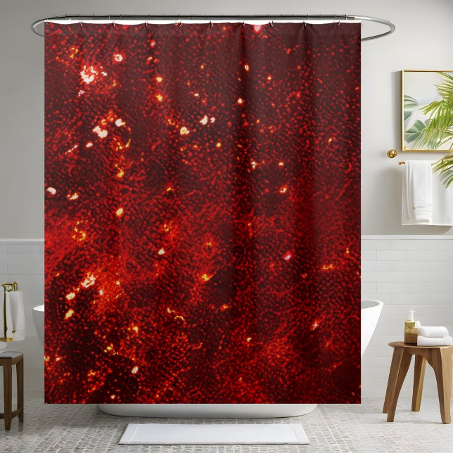 Luxury Sparkling Red Sequin Shower Curtain (Creator Uploaded)