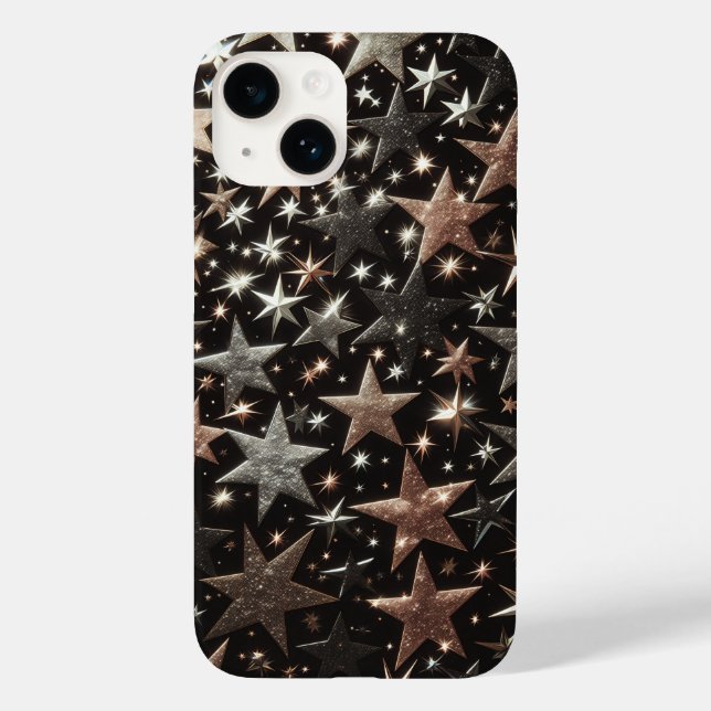 Luxury Sparkling Stars Phone Case - Rose Gold  (Back)