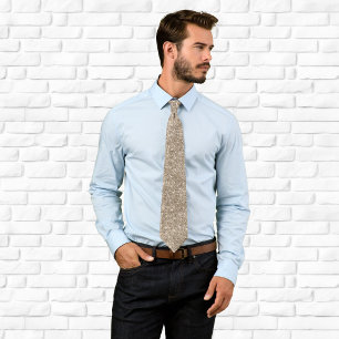 Luxury Sparkly Beige Glitter Neck Tie