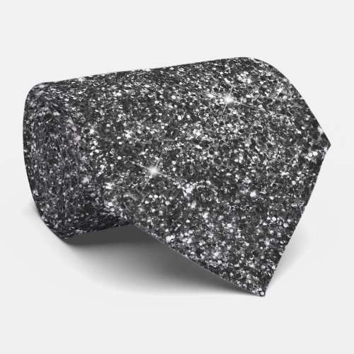 Luxury Sparkly Charcoal Glitter Neck Tie