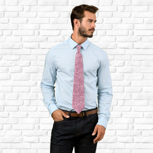 Luxury Sparkly Dusty Pink Glitter Neck Tie
