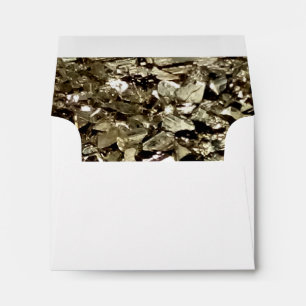 Luxury sparkly gold color liner wedding envelope