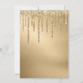 Luxury Sparkly Gold Glitter Drips Graduation Invitation (Back)