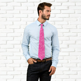 Luxury Sparkly Hot Pink Glitter Neck Tie