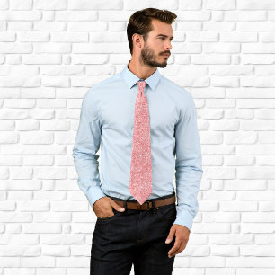 Luxury Sparkly Light Coral Glitter Neck Tie