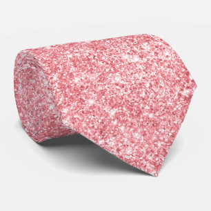 Luxury Sparkly Light Coral Glitter Neck Tie
