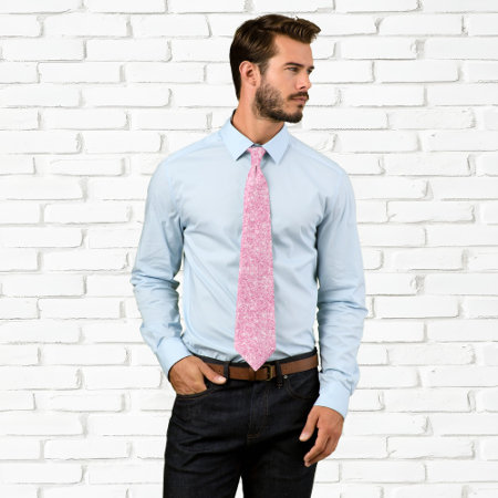 Luxury Sparkly Light Pink Glitter Neck Tie