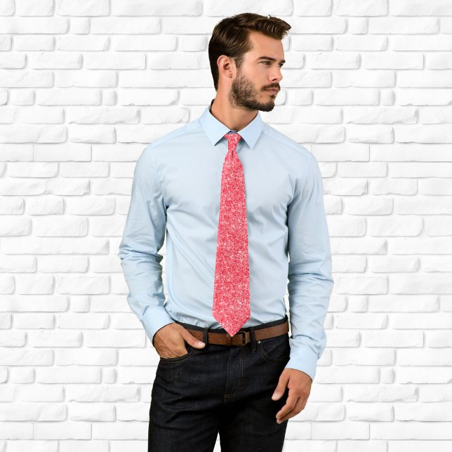 Luxury Sparkly Red Glitter Neck Tie (Luxury Sparkly Red Glitter Neck Tie)