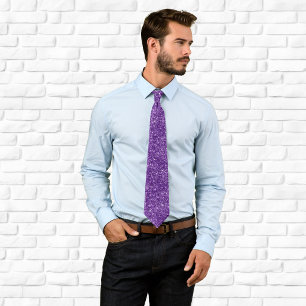 Luxury Sparkly Royal Purple Glitter Neck Tie