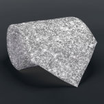 Luxury Sparkly Silver Glitter Neck Tie<br><div class="desc">Modern luxury sparkly silver grey glitter graphic art design.
Trendy novelty gift for your special event.
A faux glitter look with sparkles that you can copy and paste if you'd like a few extra.
This graphic art design prints like a photo and transfers nicely to many gifts.</div>