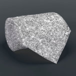 Luxury Sparkly Silver Glitter Neck Tie<br><div class="desc">Modern luxury sparkly silver grey glitter graphic art design.
Trendy novelty gift for your special event.
A faux glitter look with sparkles that you can copy and paste if you'd like a few extra.
This graphic art design prints like a photo and transfers nicely to many gifts.</div>