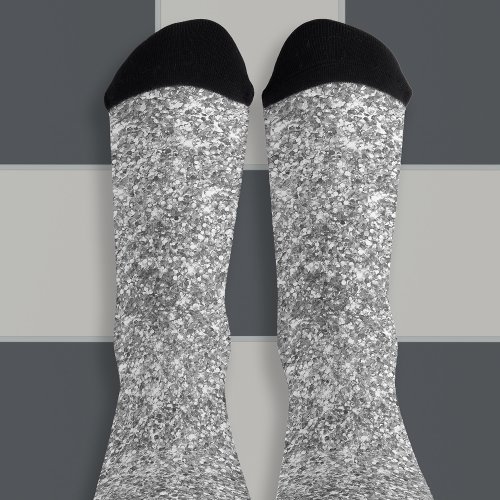 Luxury Sparkly Silver Grey Glitter Socks