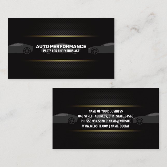Luxury Sports Cars | Carbon Fiber Business Card (Front/Back)