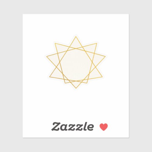 Luxury Starburst Fine Line Gold Wedding Sticker