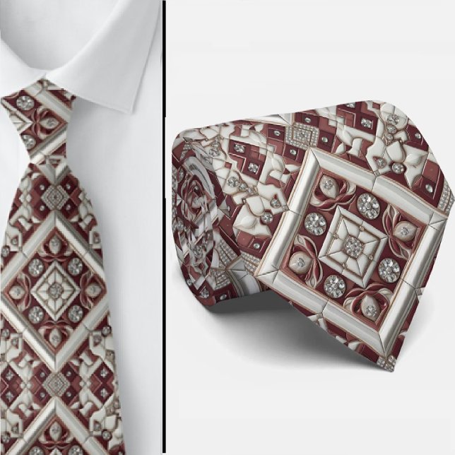 Luxury Statement Burgundy Moroccan Neck Tie (Creator Uploaded)