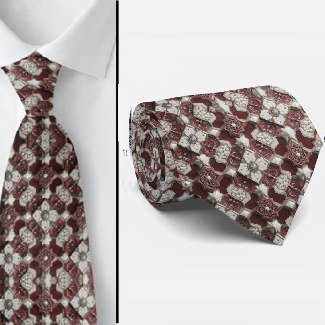 Luxury Statement Burgundy Moroccan Neck Tie (Creator Uploaded)