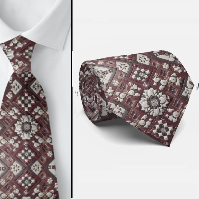Luxury Statement Burgundy Moroccan Neck Tie (Creator Uploaded)