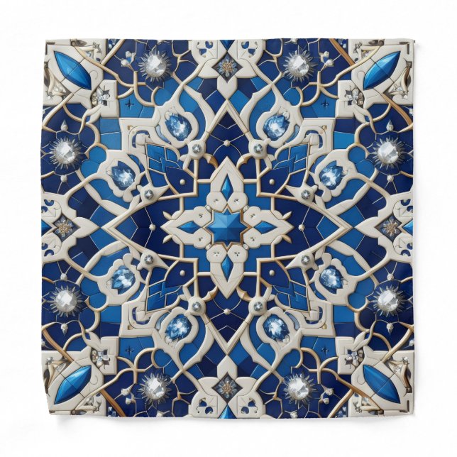 Luxury Statement Moroccan Diamond Pocket Square Bandana (Front)