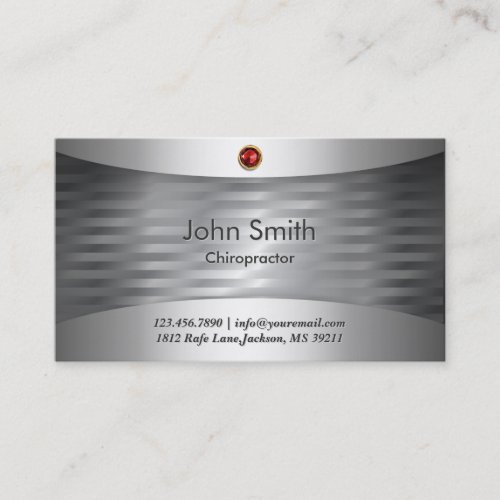 Luxury Steel Chiropractor Business Card