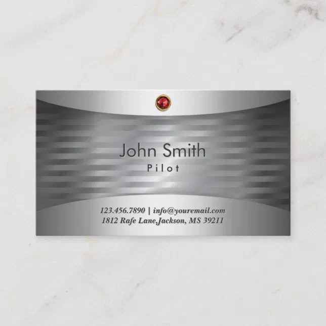 Luxury Steel Pilot/Aviator Business Card Zazzle