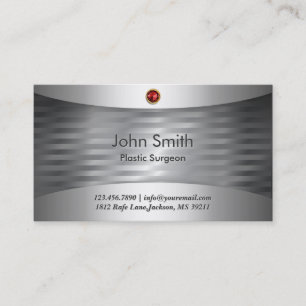 Luxury Steel Plastic Surgeon Business Card