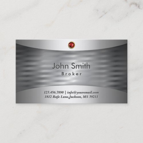 Luxury Steel Real Estate Broker Business Card