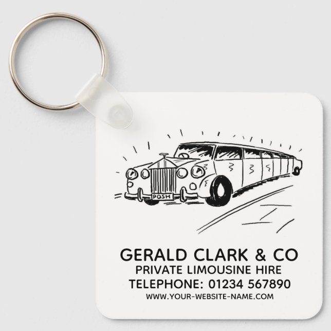 Luxury Stretch Limousine Hire Keychain (Front)