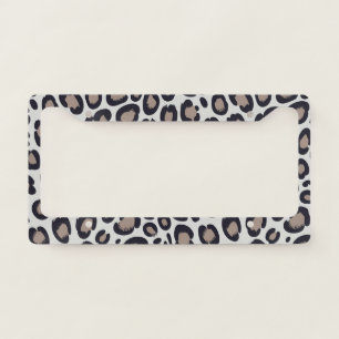 Luxury Style   Chic Neutral Leopard Print Pattern License Plate Frame