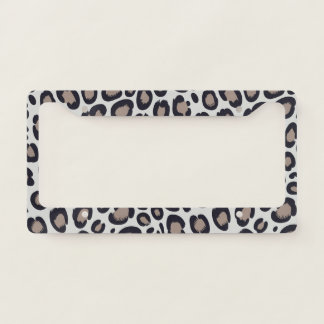 Luxury Style | Chic Neutral Leopard Print Pattern License Plate Frame