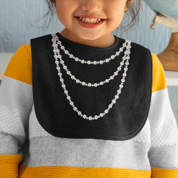 Luxury Style Pearl Necklace Girl Baby Bib