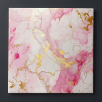 Luxury style pink and gold marble effect