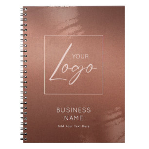 Luxury Stylish Bronze Business Name Logo Notebook