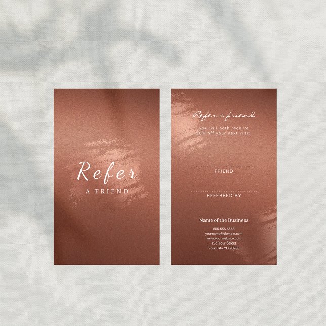 Luxury Stylish Script Bronze Business Referral Card (Luxury Stylish Script Bronze Business Referral Card)
